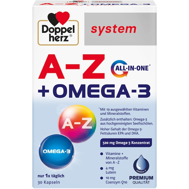 DOPPELHERZ A-Z Langzeit-Vitamine Étrend-kiegészítő tabletta, 60 db