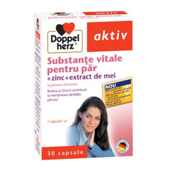 Supliment alimentar DOPPELHERZ AKTIV SUBSTANTE VITALE PENTRU PAR, 30 capsule Supliment alimentar DOPPELHERZ AKTIV SUBSTANTE VITALE PENTRU PAR, 30 capsule