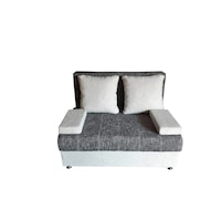 Canapea extensibila, fara brate, 2 locuri, 2 perne mari, 2 perne mici,140x190x100, stofa gri + alb