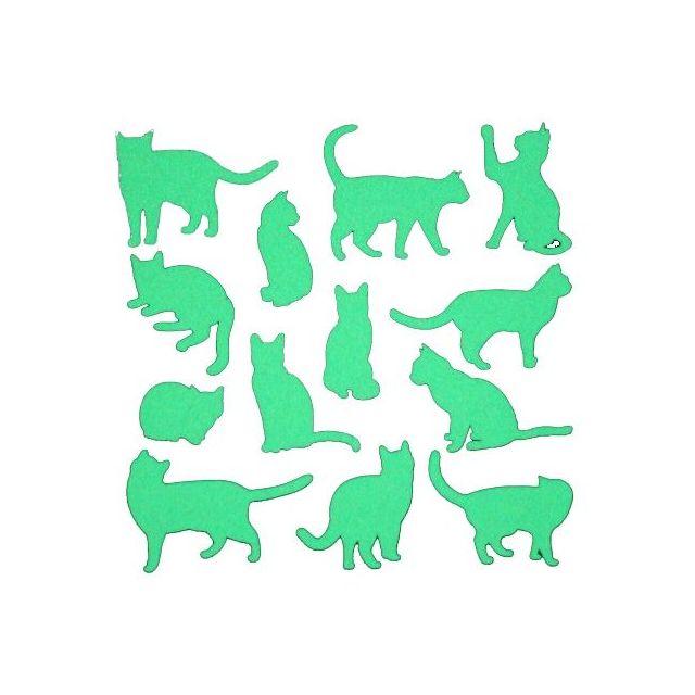 Sticker fosforescent cu pisici, pentru priza/intrerupator, culoare verde