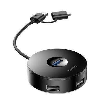 Adaptor HUB Baseus Type-C + USB A la USB3.0 * 1 + USB2.0 * 3, 1m Negru Adaptor HUB Baseus Type-C + USB A la USB3.0 * 1 + USB2.0 * 3, 1m Negru