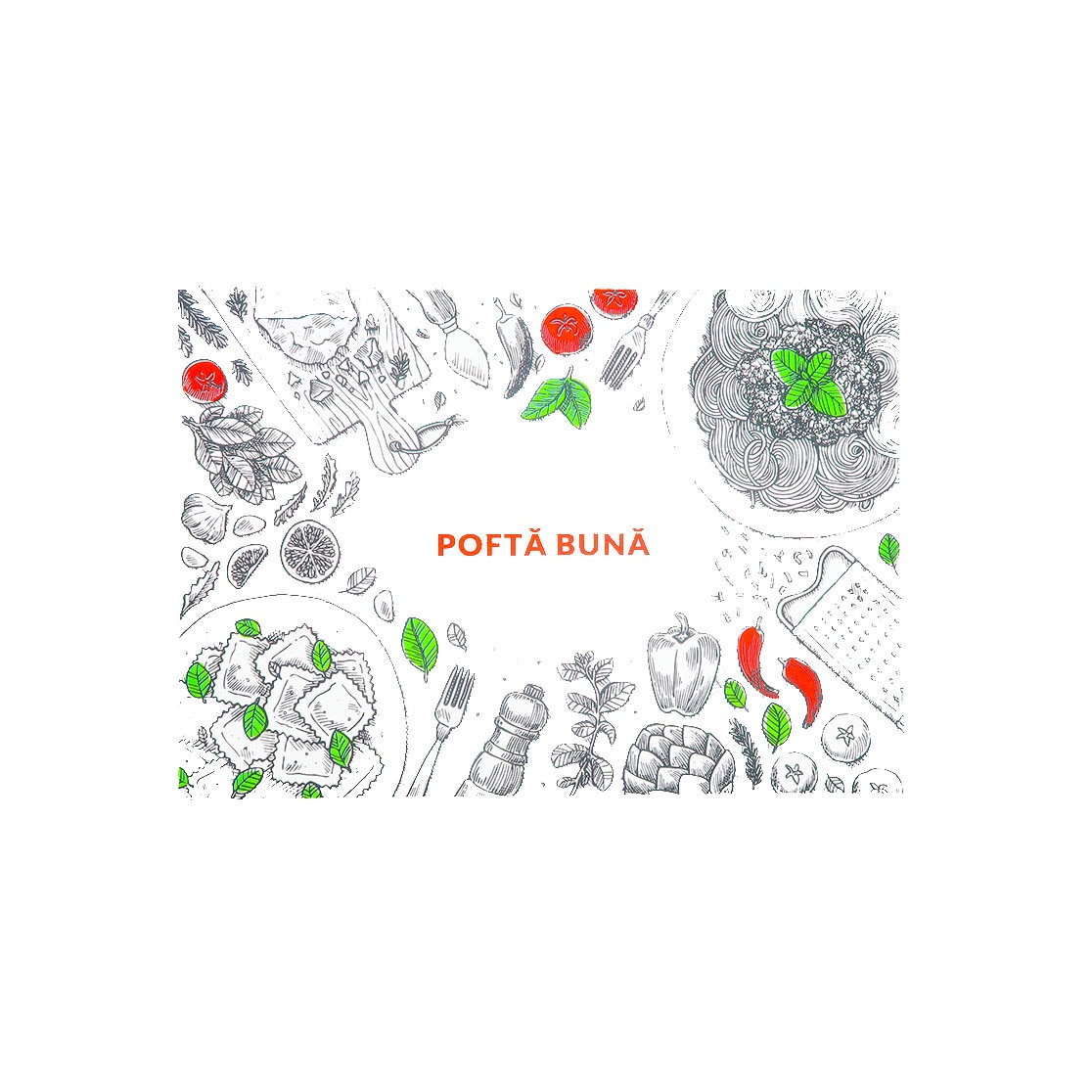 Naproane din hartie - 30 x 41cm , Pachet 200buc - UBELLA, Pofta Buna (C)