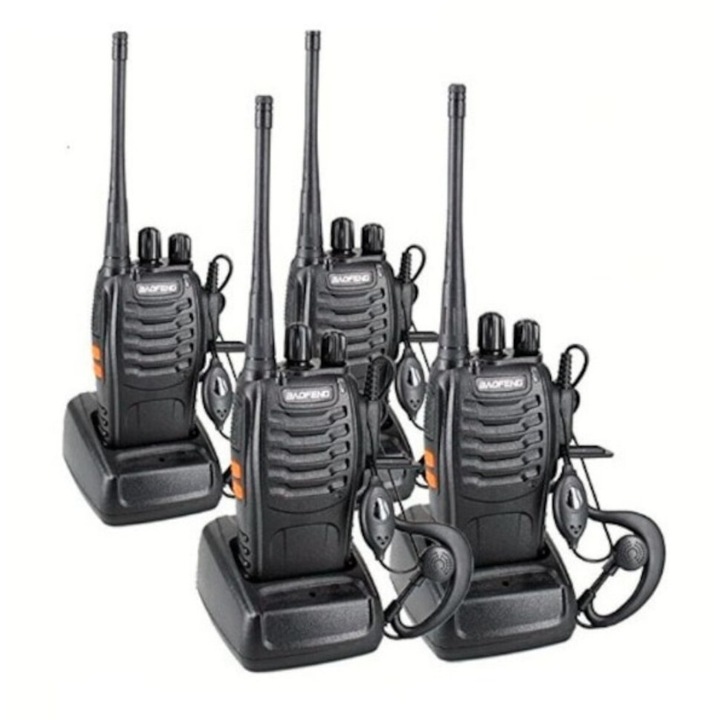 Set 4 statii radio portabile emisie receptie PROGRAMATE in banda de licenta libera, Walkie Talkie, Baofeng BF-888s