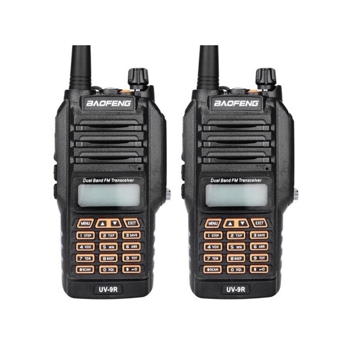 Комплект радиостанции Baofeng UV-9R, Водоустойчива, 8w, Обхват 50 км, 2 бр