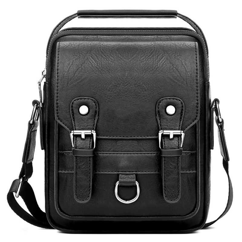 Geanta barbati messenger, JERMYN'S Bristol, piele, negru