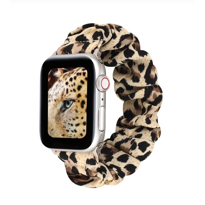Силиконова каишка Nordic, Strap Skrunchie for iwatch 38mm, Леопард