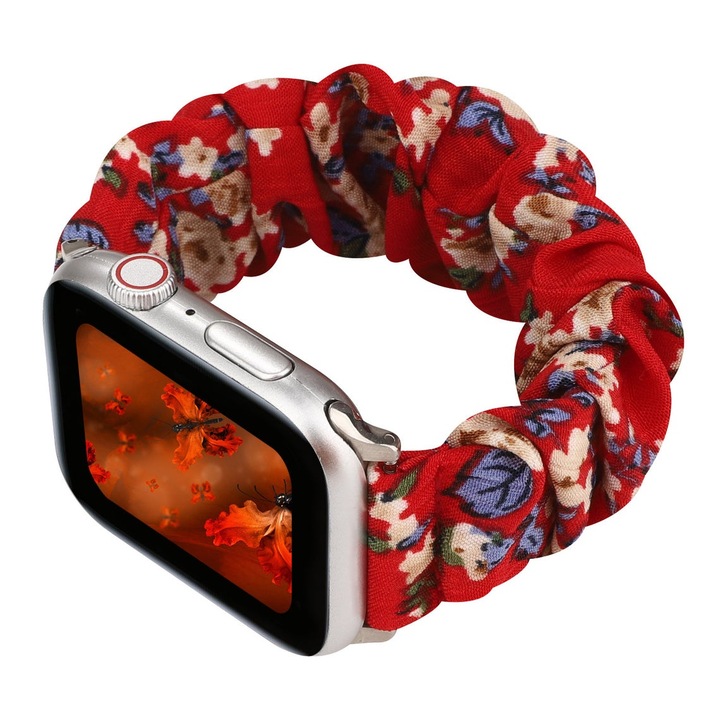 Силиконова каишка Nordic, Strap Skrunchie for iwatch 38mm, Червен