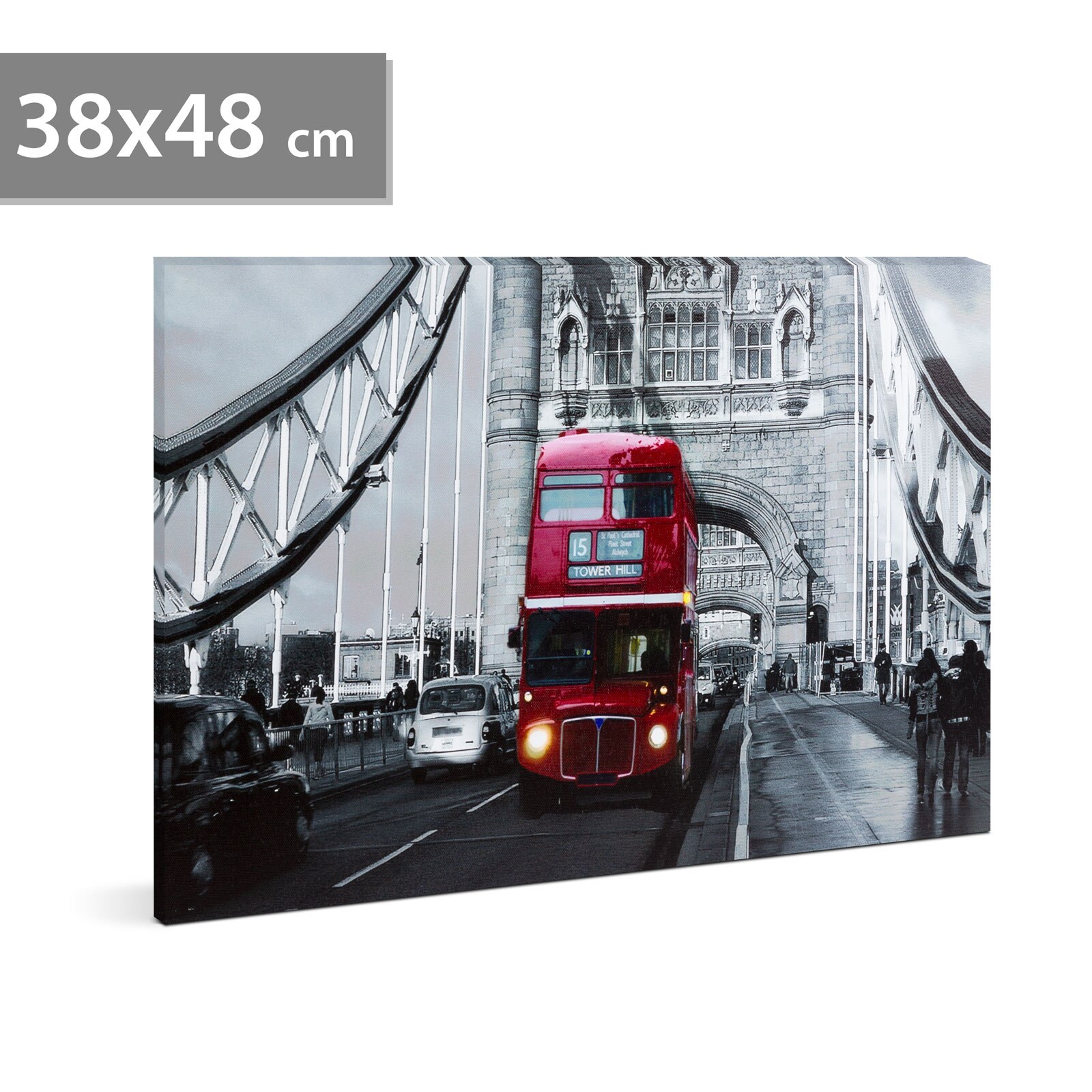 Tablou cu Iluminare LED, London Bus, Baterii 2xAA, 38x48cm