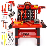 banc de lucru quotdo it yourselfquot  model cu 52 accesorii  bornasina fierastrau ciocan menghina raft pt accesorii chei etc  perfect pentru micutii pasionati de bricolaj confectionat din plastic non-alergenic si durabil imagen 2_0_
0