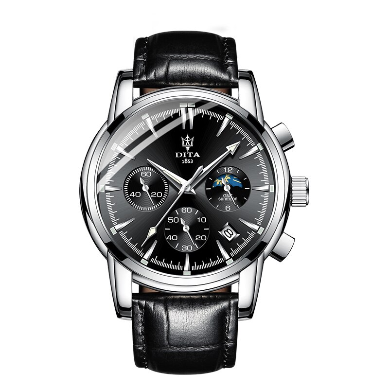 Ceas barbati, DitaWatch, DSJ Black Edition, Piele, Negru