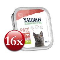 Pachet Special (16 x 100g) - Mancare BIO umeda Yarrah cu Pate de vita si Cicoare, FARA CEREALE, pentru pisici, 1,6 Kg