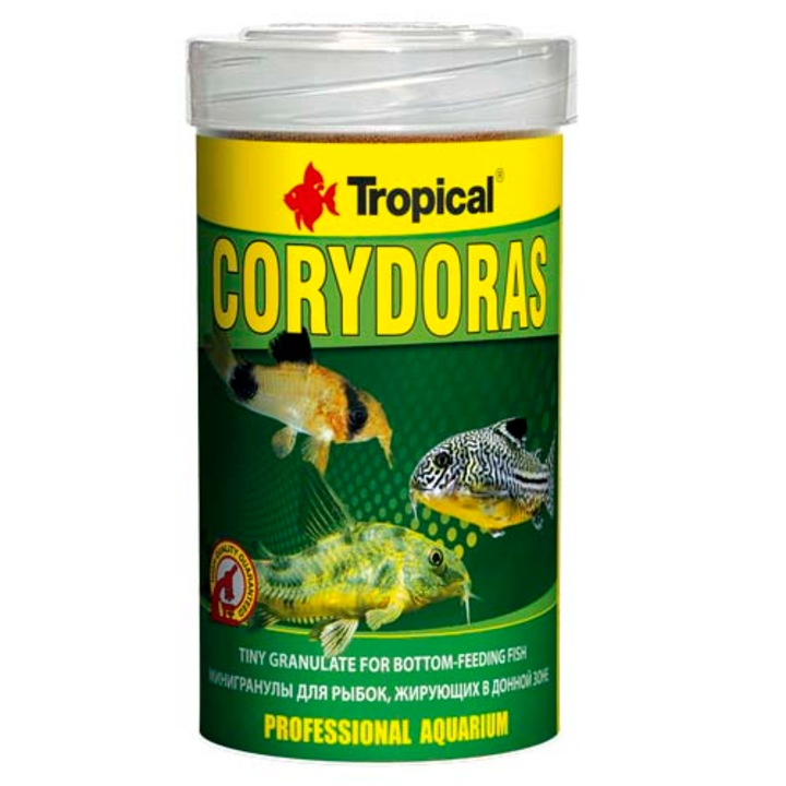 Hrana granulata pentru pesti care traiesc pe fundul acvariului Tropical Corydoras, 100ml / 68g