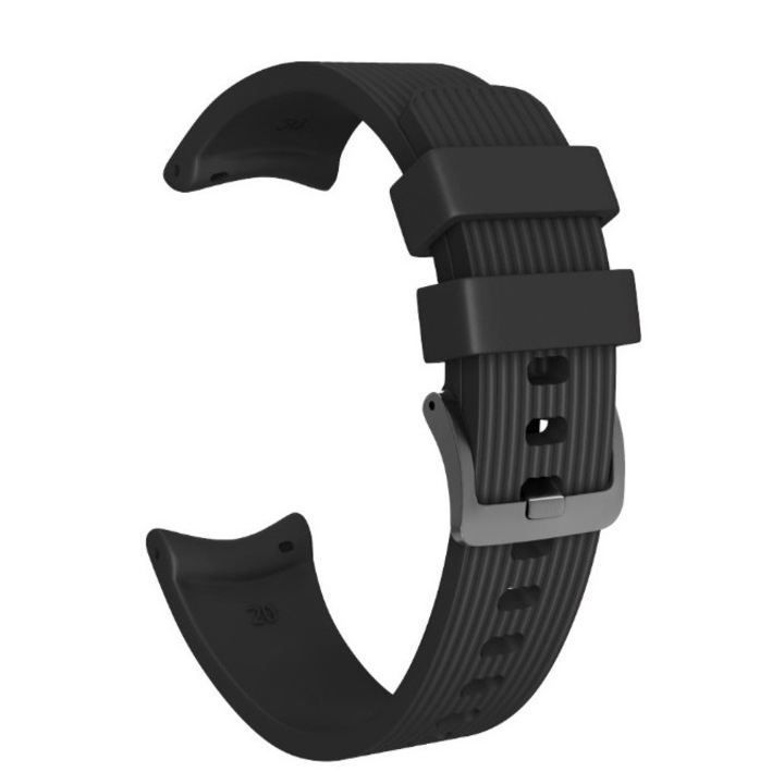 Силиконова каишка Smart Pulse за дамски смарт часовник, Samsung Watch gt3 42mm, galaxy watch4 40MM, Samsung galaxy watch4 44mm, Samsung galaxy watch4 classic 42MM /Gear Sport /Galaxy Watch Active 2, Huawei Watch GT2/GT3 42mm, черена, 20 mm