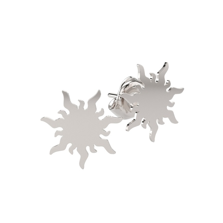 Sun 14K fehérarany fülbevaló