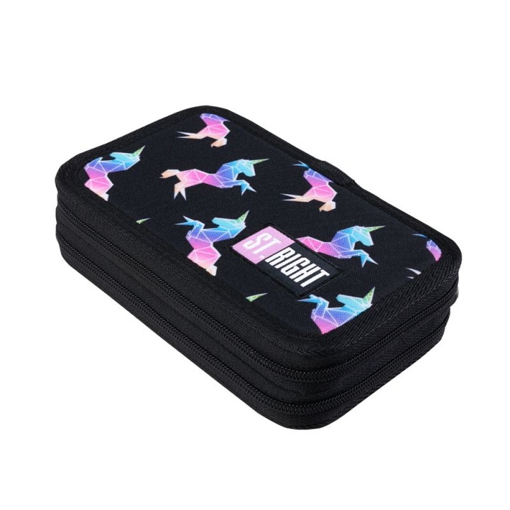 Кутия за моливи, оборудвана с 2 ципа, гама St.Majewski, St.Right RAINBOW UNICORNS PC04