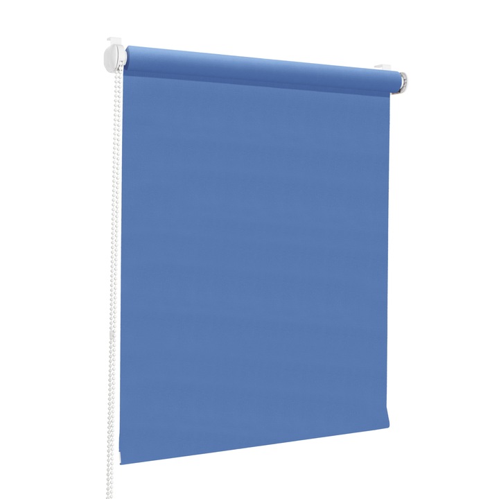 Roleta textila, semi-opaca, instalare non-invaziva, rulou mini, P+R, 35 cm x 150 cm, albastru deschis