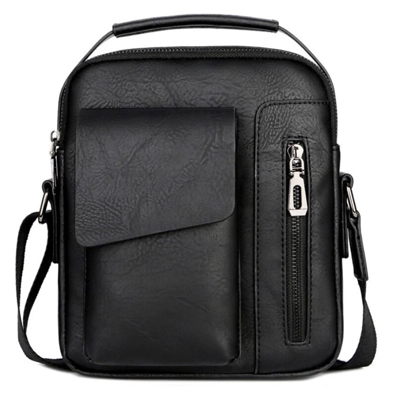 Geanta barbati messenger, JERMYN'S Lincoln, piele, negru