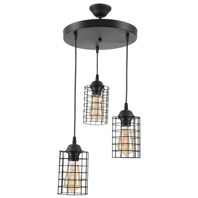 Lustra Evona, 3, Begusa, E 27, 60 W, negru