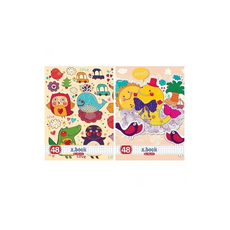 Caiet pentru scoala, BNW, A5 48 file, liniatura matematica, policrom Lovely