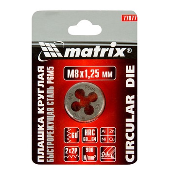 Filiera M8x1,25mm, HSS, MTX Filiera M8x1,25mm, HSS, MTX