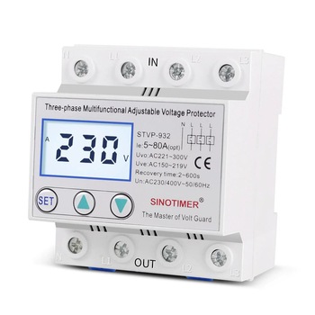 Releu trifazic, siguranta digitala de protectie tensiune 380V, 63A, recuperare automata, STVP-932-63A Releu trifazic, siguranta digitala de protectie tensiune 380V, 63A, recuperare automata, STVP-932-63A