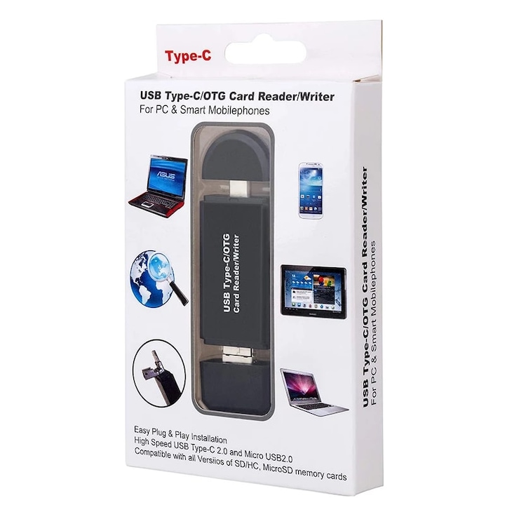 OTG четец на карти памет, USB 2.0 и USB Type-C