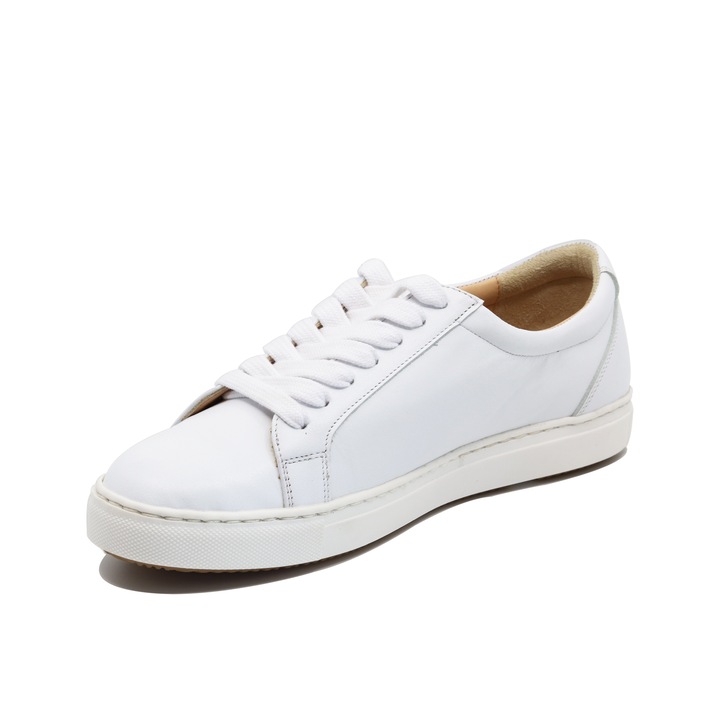 Pantofi sport de culoare alba, marca PaPrezzo, din piele naturala, marimea 40 EU