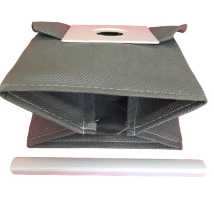 Sac universal pentru aspirator, material textil lavabil, refolosibil, gri