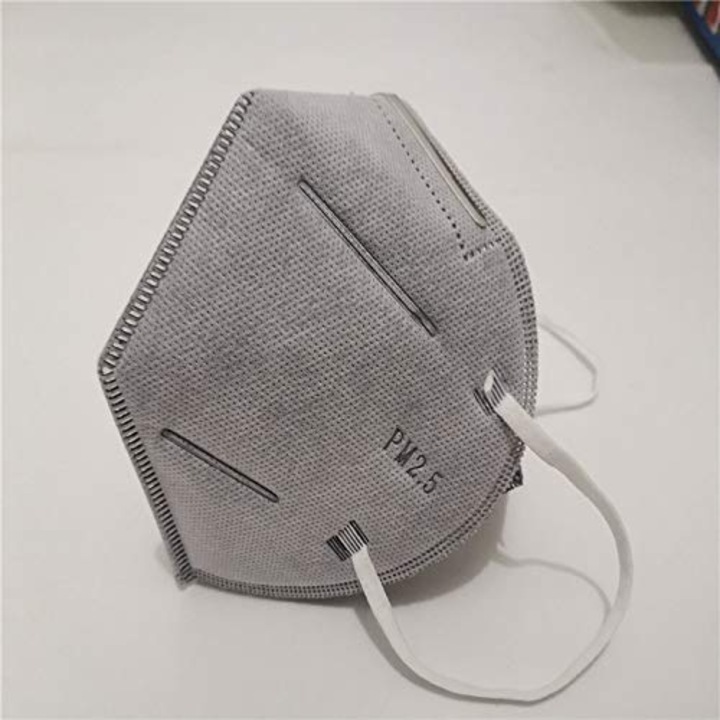 Маска Deebo KN 95, за многократна употреба, въглеродна филтрация, клапан, сива