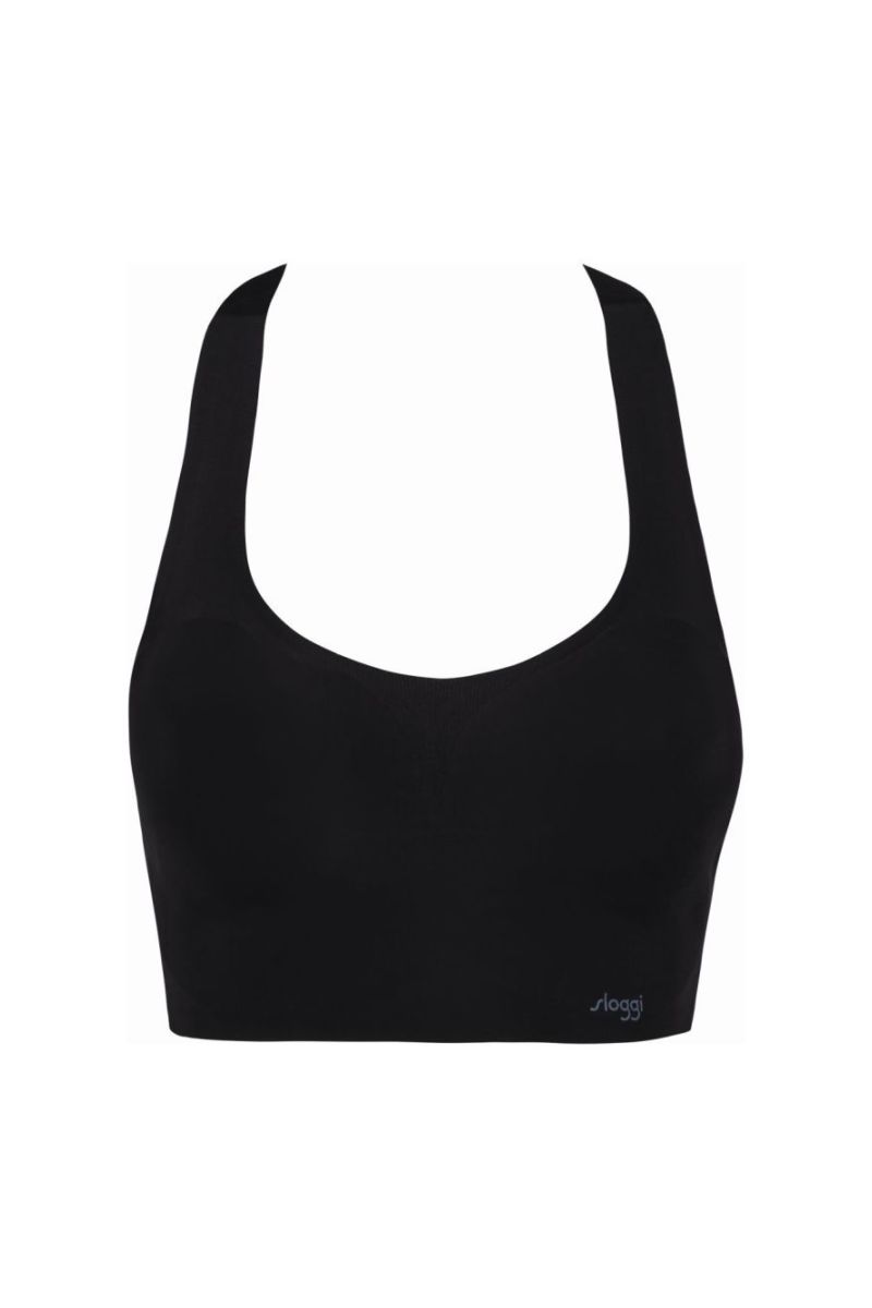 Bustiera, Sloggi ZERO Feel Racerback Top, Negru