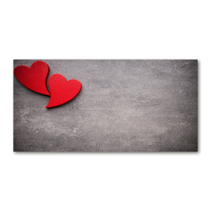 Pictura pe panza. 140 x 70cm. Decorarea peretilor "Inimi rosii”