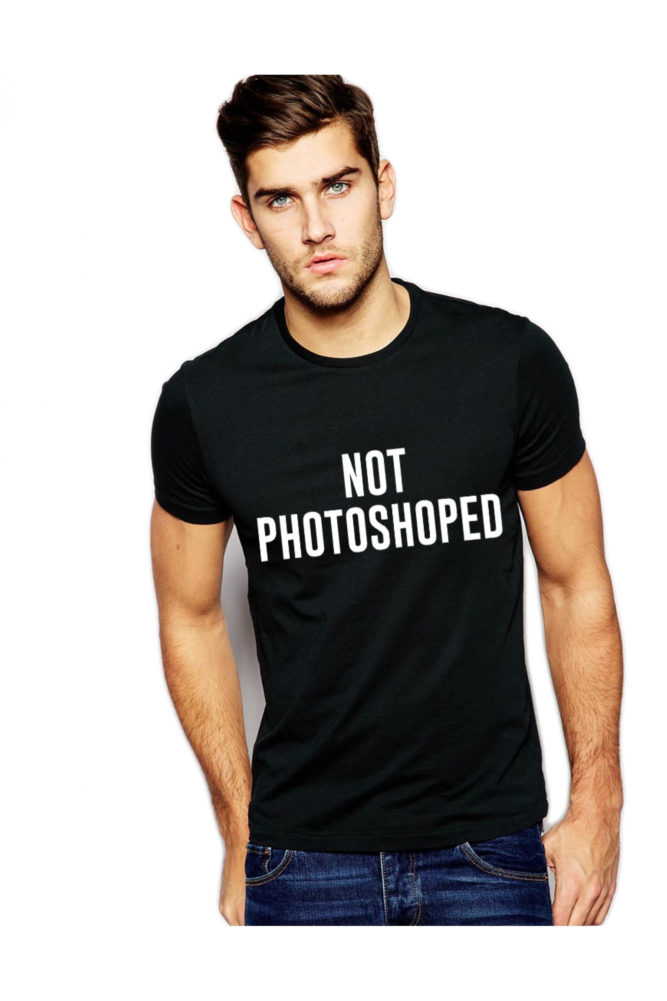 Tricou negru barbati, Not Photoshoped, Negru