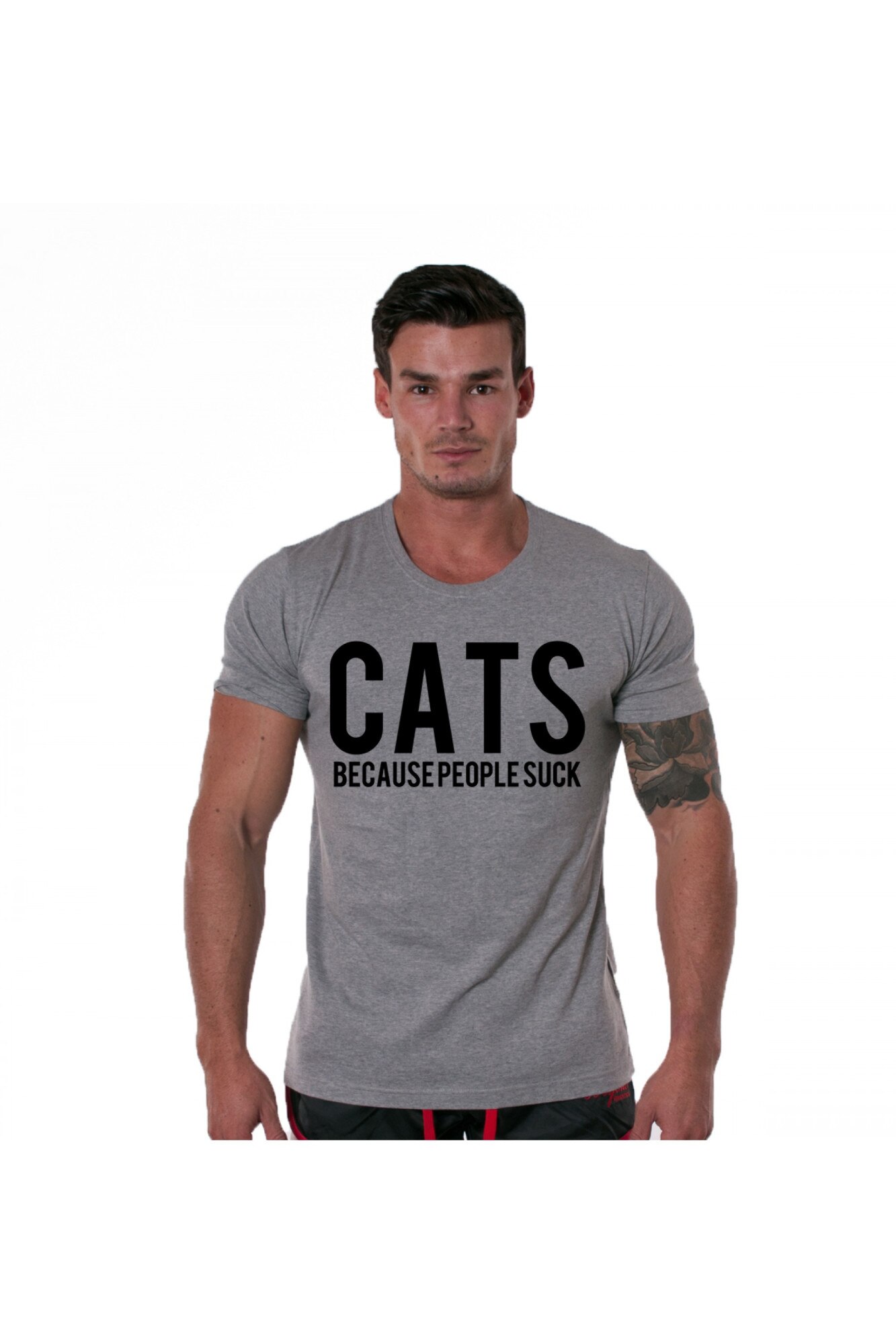Tricou gri barbati - Cats