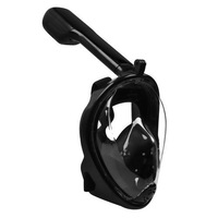 Masca Full Face pentru Snorkeling, cu tub pliabil, Anti-Fog, suport GoPro, Marimea L/XL, negru