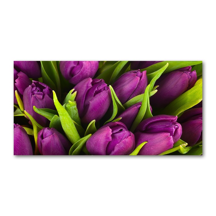 Pictura pe panza, Dimensiune: 140 cm x 70 cm, Decorarea peretilor - Lalele violet