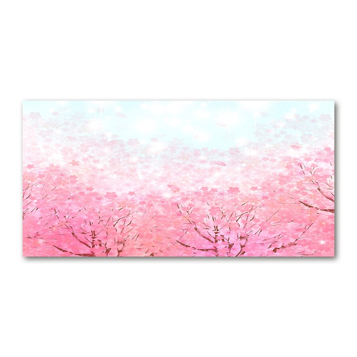 Pictura pe panza, Tulup, 100 cm x 50 cm, Decorarea peretilor, flori de cires, 78464796