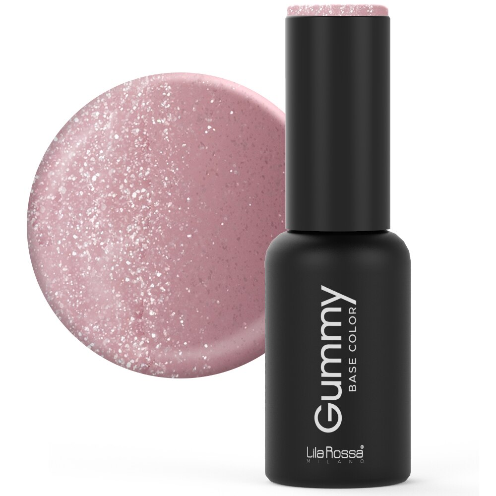 Base Coat Lila Rossa Gummy Base, Glassy Pink Cover Beige, 7 ml