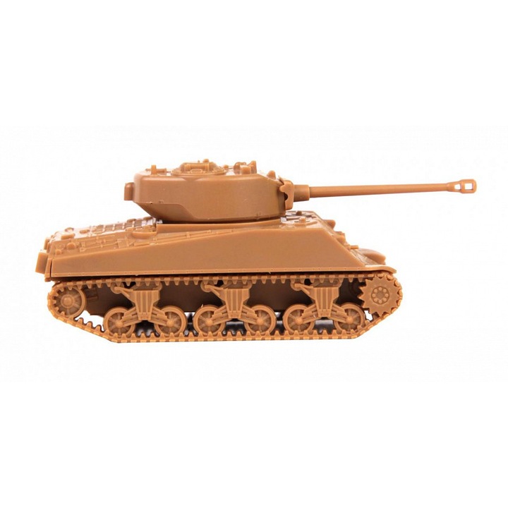 Macheta Militara Zvezda Sherman M4A2 US Medium Tank, asamblare fara adeziv 1:100 ZVEZ 6263