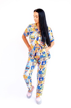 Pijama dama bumbac 60340, Multicolor Pijama dama bumbac 60340, Multicolor