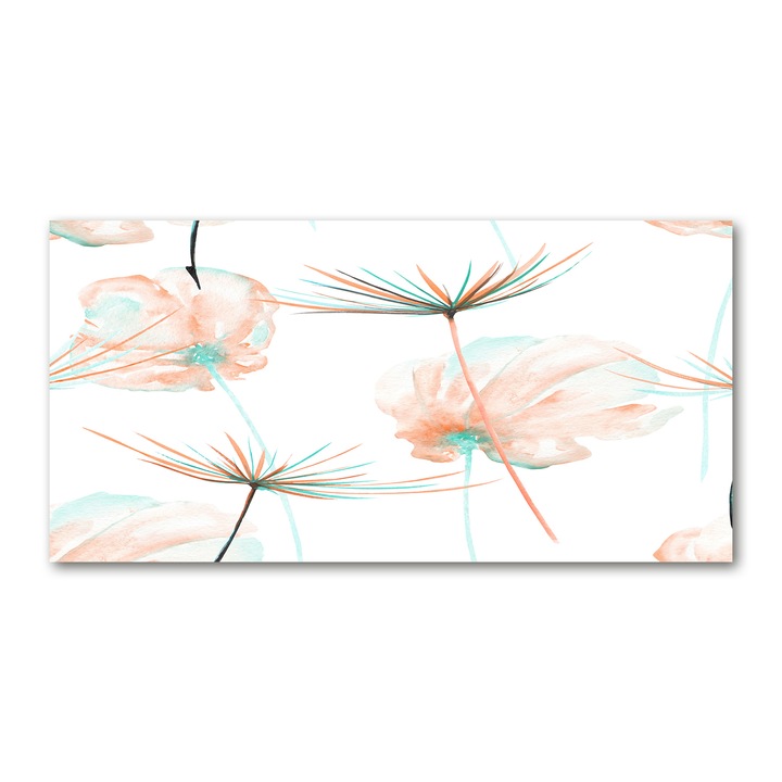 Panou de bucatarie, din sticla, Placi decorative din sticla, Papadie, 100x50 cm