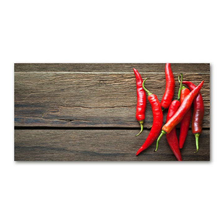 Üvegkép, 140x70 cm, Nyomtatott fali dekoráció, "Chili Pepper", tw2-osh2s-140x70-f-119501609