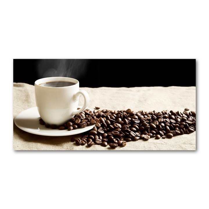 Üvegkép, 140x70 cm, Nyomtatott fali dekoráció, "Coffee aromás", tw2-osh2s-140x70-f-87589155