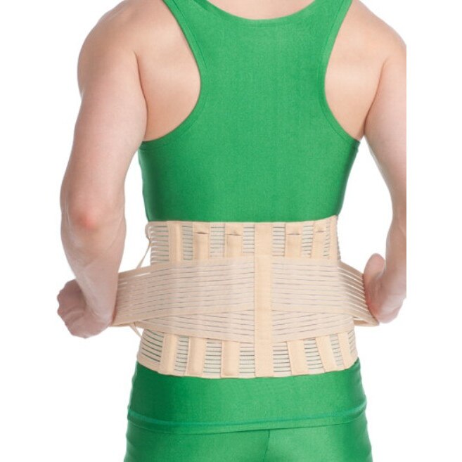 Orteza Lombosacrala Elastica cu 6 atele si inaltime de 24 cm, marime XL/XXL, circumferinta talie 91-110 cm, Medtextile