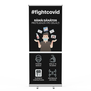 Sistem Roll-up Covid-19, negru, 85 x 200 cm Sistem Roll-up Covid-19, negru, 85 x 200 cm