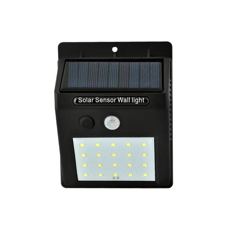 Lampa Solara de Perete cu 20 LED-uri, senzor de miscare si lumina, 12.5x9.5 cm, negru