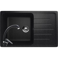set chiuveta dreptunghiulara compozit bucatarie ulgran u-400-308 negru reversibila sifon complet inclus  baterie fleko fzuf-md275 negru monocomanda imagen 50_0_
0