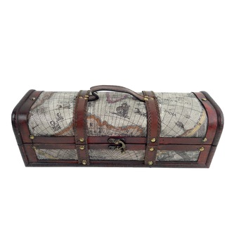 Cufar-cutie pentru sticle de colectie, model vintage, 34 cm Cufar-cutie pentru sticle de colectie, model vintage, 34 cm