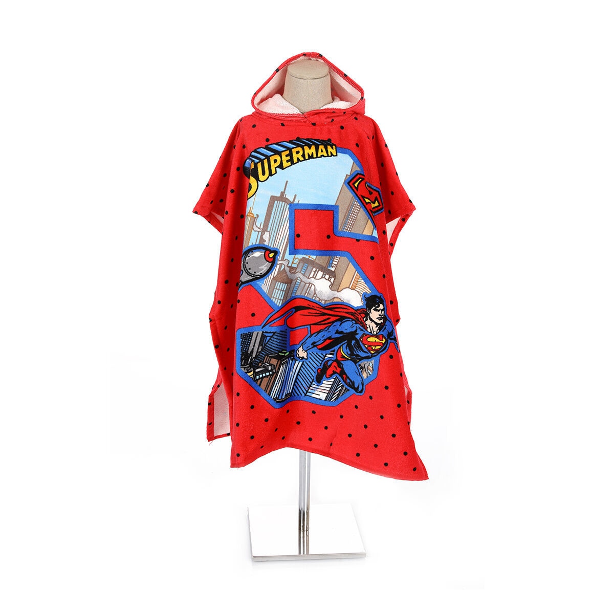 Prosop Poncho Superman Albastru, 5/6 Ani