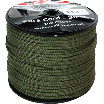 Cordelina paracord Web-tex, grosime 3 mm, lungime 100 m, verde Cordelina paracord Web-tex, grosime 3 mm, lungime 100 m, verde