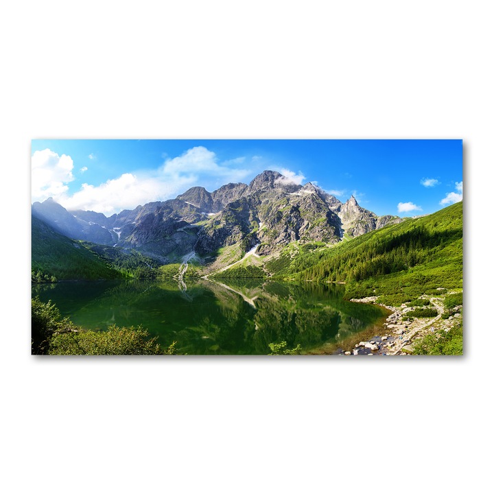 Panou de bucatarie, din sticla, Placi decorative din sticla, Ochi de mare din Muntii Tatra, 100x50 cm